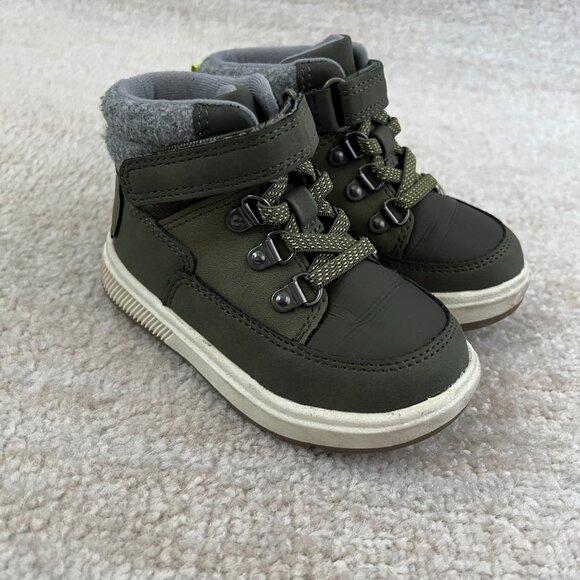 Cat & Jack Green Toddler Boots Shoes 6 - Picture 4 of 9
